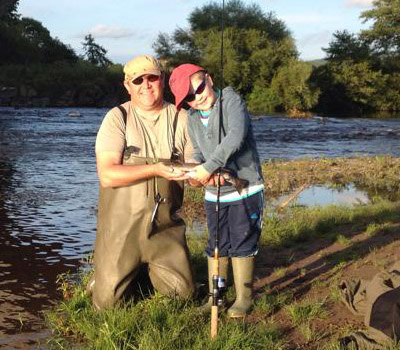 Young Ifan Davies from Llandeilo (on the right!) with his first ever sewin