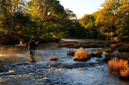 Autumn grayling fishing on the Irfon at Cefnllysgwynne. Photo: Dougal Ziegler