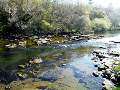 Low water on the upper Wye in late April.