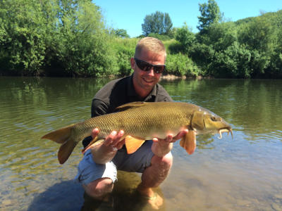 A cracking opening day barbel for Jon Finch from Bankside Tackle and below, the perfect Wye bait combo - hemp and mixed size pellet, available from Bankside Tackle.