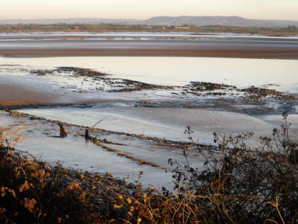 Lydney - keels of the last trows in estuary mud