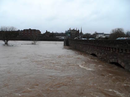 The Wye Bridge at Monmouth in January