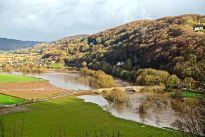 The Wye bursting its banks at Kerne Bridge in January - an all too familiar sight this winter