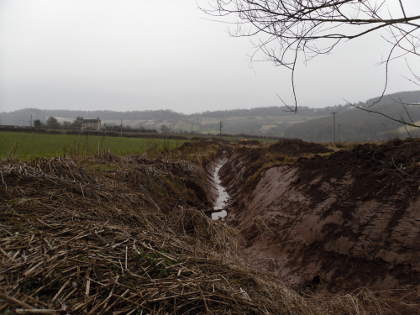 Field drain by the lower Monnow