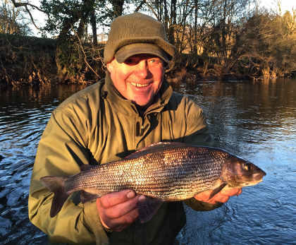 Rich Attwell with his 2lb 14oz grayling