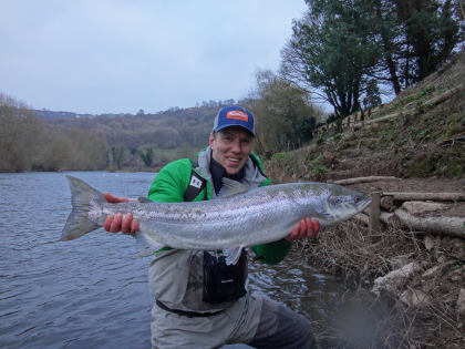 Ross James with a 20lb Wye salmon from Wyebank