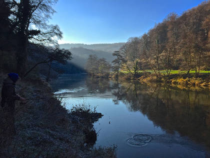 Pike fishing on the lower Wye on a beautiful autumn day