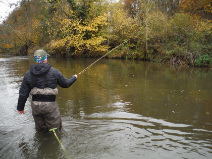 Fishing nymphs with an indicator at Lyepole