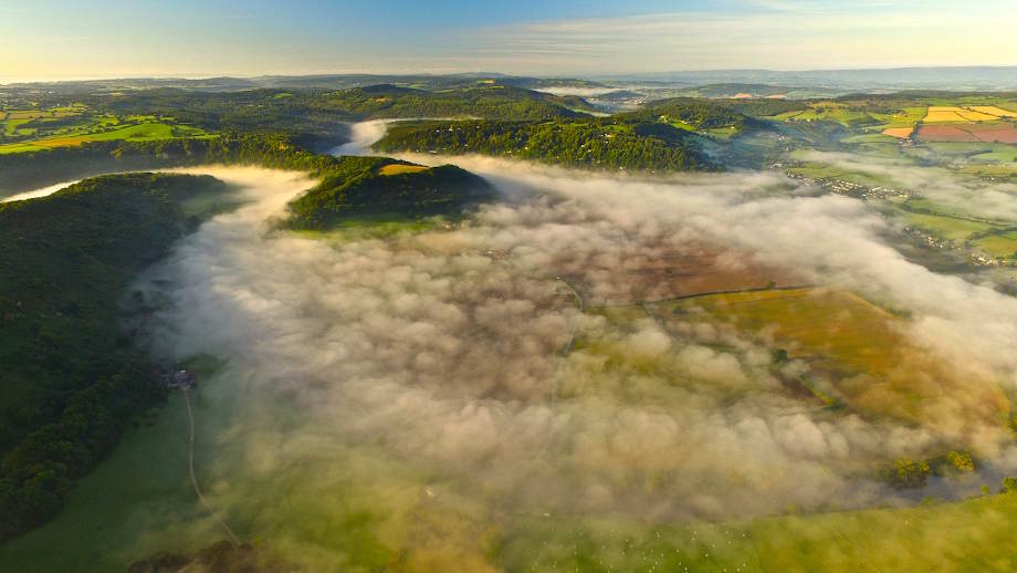 The first September mists in the Wye valley.