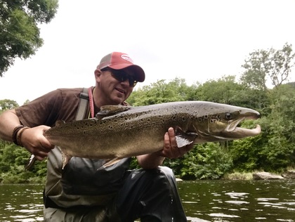 Tim Hughes with a 37 cock fish he caught from the Rectory's Rockpool in August