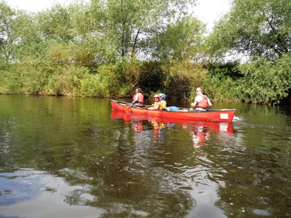 Family canoeing