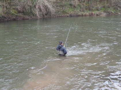 Early salmon fishing on the Usk