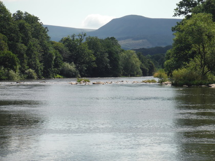 Rectory Pool on the Upper Wye with Black Mountains in the background