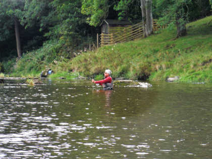 Jeremy Mantle fishing the lower end of Ty Newydd