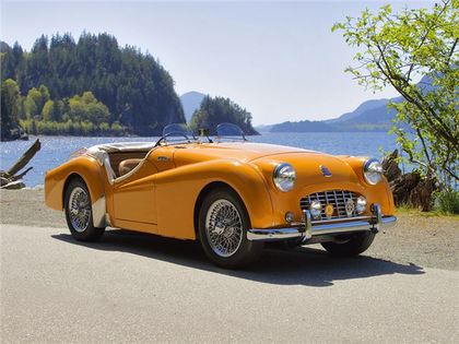 A rather fine Triumph TR2 equipped with aero-screens - but not my old car unfortunately