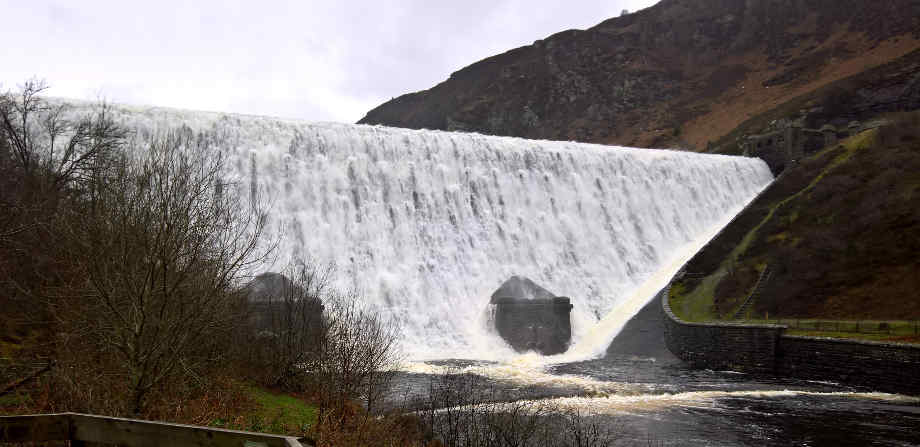 Caban Coch over-topping a few weeks ago