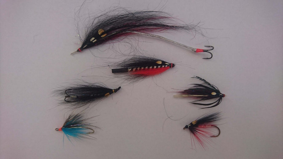 Sea Trout or Salmon Treble Hook Flies, 4 pack Orange Jambo, Rear Size 10  Hook