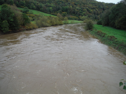 Wye in flood at Brockweir