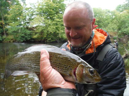 Lyn Davies with a Cefnllysgwynne grayling