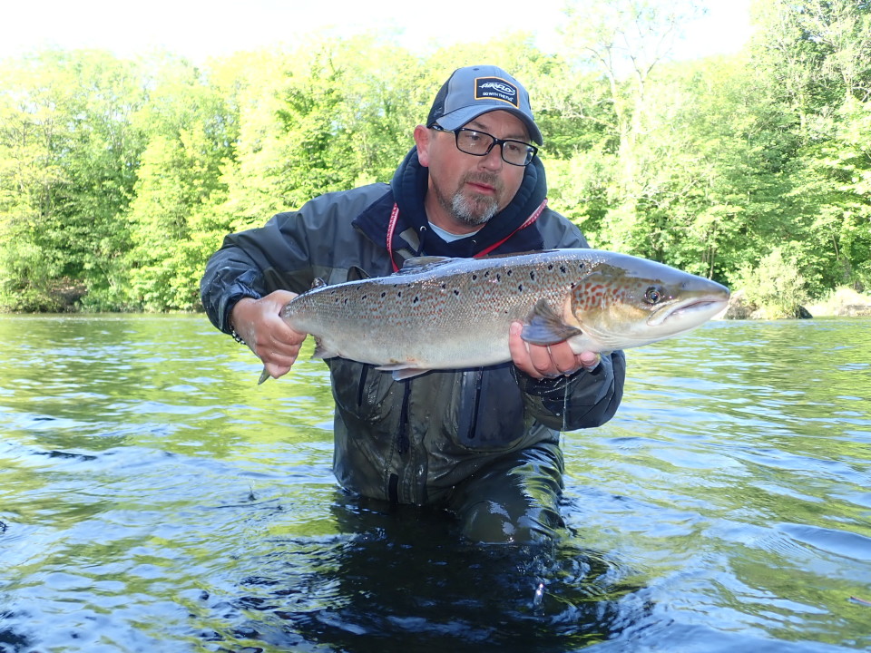 Willian Morley with a 13lb salmon from Craig Dhu on the Glanwye beat on 29th June.