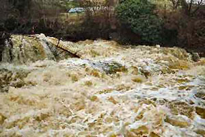 Torrential flows on the upper Llynfi Dulas in 2000